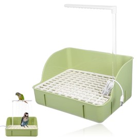 Wapasezyar Vasca da bagno per uccelli, doccia automatica per uccelli con circolazione dell'acqua, abbeveratoio per uccelli, accessori per la doccia e facile montaggio per parrocchetti, uccelli