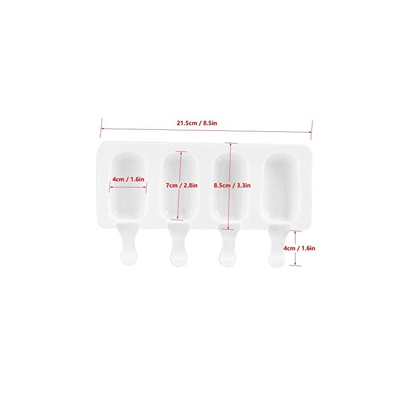 Molde para Helados, Molde De Silicona Con 4 Compartimentos para