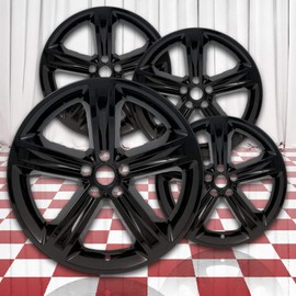 Brighter Design Gloss Black 20in Wheel Skin Overlays for 2014-2017 Dodge Charger [Hlnd:2529 ABS]