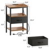 SUPERJARE Nightstand Set of 2, Bed Side Tables with Charging