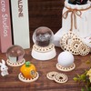 CRASPIRE 50Pcs 3 Styles Wood Crystal Ball Holder Sunflower Wooden