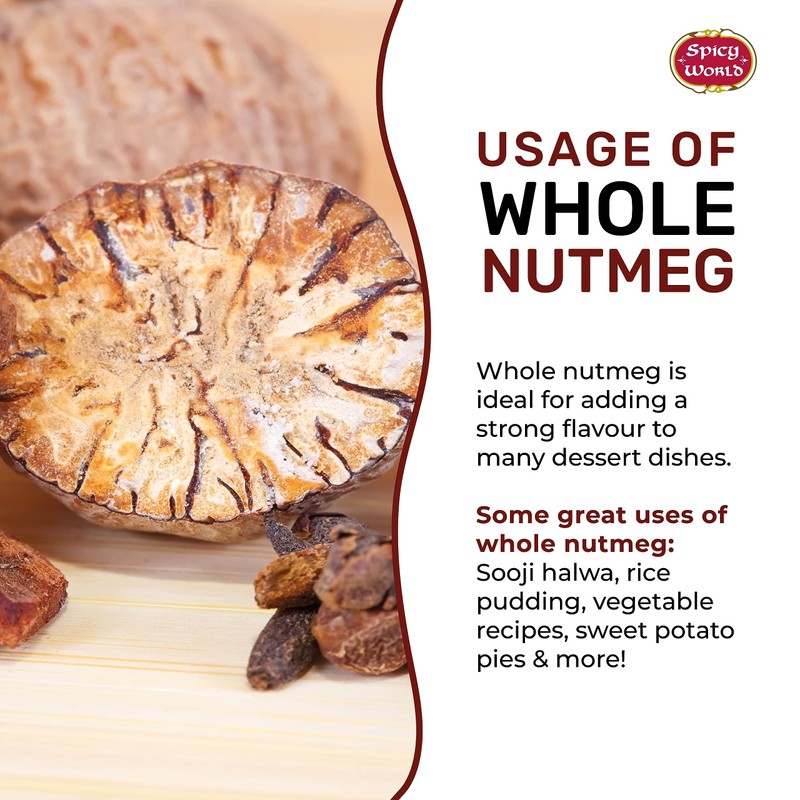 Spicy World Whole Nutmeg 1 Pound (16oz) - 80+ Pieces!