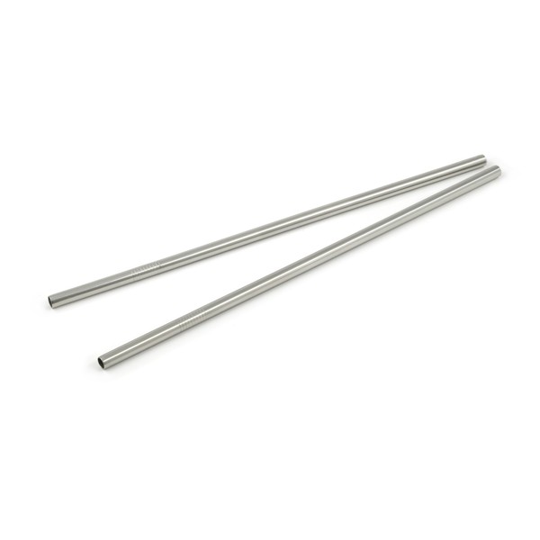 StainlessLUX 77512 2-piece Extra-long Stainless Steel Milkshake Straws/Smoothie Straw Set, 12 Inches Long x 0.3 Inches Diameter, Brilliant Finish Food-safe 18/8 Stainless, 2 Straws in a Set