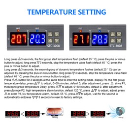 diymore STC-3008 Digital Thermostat Controller with Double NTC Probe Heater