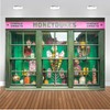 RHHRSM Photography Backdrops Green Wood Windows Sweet Honeydukes Shop Baby