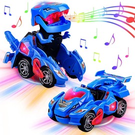 Dinosaur, Transforming Robot, Car, Toy, Transforming Toy, Transformation Dinosaur, LED Car, With Light Sound, Singing Toy Car, Integrated Auto Transformation, Light Music, Children's Toy, Gift, Popular, Toy