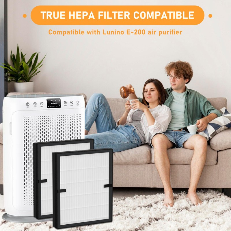 Allisfresh E-200 True HEPA Filter Replacement Compatible with Lunino E-200