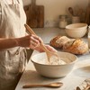 Wooden Danish Dough Whisk Set, 12 inch Dough Mixer with