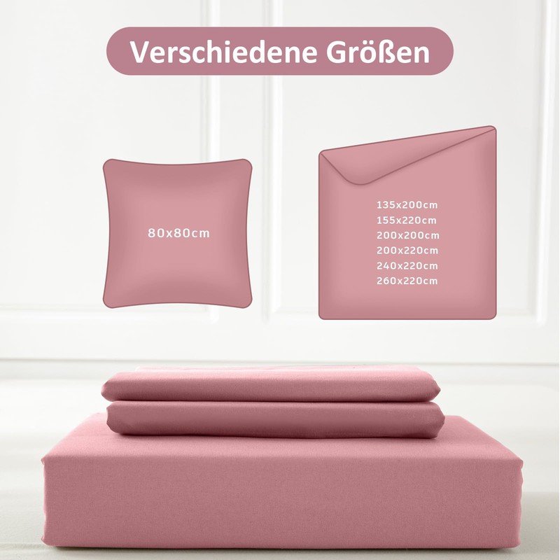 REDKEY 2-Piece Bed Linen Set, 135 x 200 cm Duvet