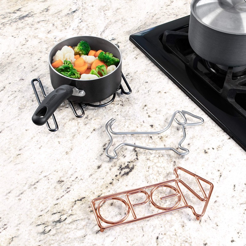 Spectrum Diversified Open Sign Trivet, Steel Cooling Rack for countertops
