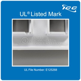 ICC Station ID Wall Plate with 4 Ports, Single Gang, UL Listed, ABS Plastic, Keystone Jack Compatible, Label Window with Clear Cover, White