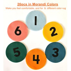 Carpet Floor Dots for Classroom Rug, Carpet Dots with Numbers 1-26, 4 Inch Circle Spot Carpet Markers for Classroom Teachers Preschool Kindergarten(26pcs)