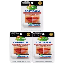 Dr. Dan's CortiBalm Lip Balm Stick 0.14oz each *Three Pack*