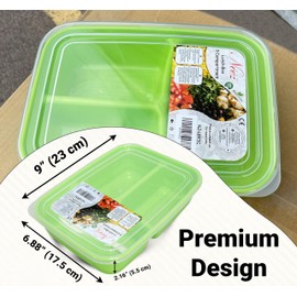 Neez Bento Lunch Box for Adults - 3 Compartments (1.4L) with Yoghurt/Fruit Pot - Airtight, Microwavable & BPA Free - Perfect Multi Compartment Lunch Box with Spoon