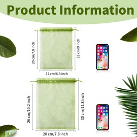 Songio packing 100PCS Mesh Gift Bags 6.7 * 9", Green Organza Bags for Party Favor, Candy, Jewelry Drawstring Gift Bag, Wedding Goodie Bag Green