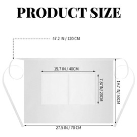 ARBINSON Long Server Apron with 2 Pockets, Extra Long Tie, Lightweight Half Aprons for Men Women Waiter Waitress Chef (White)