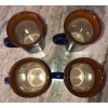 Royal Norfolk Blue/Brown Stoneware Coffee Mugs Dinnerware Cups-Set Of 4-SHIP24H