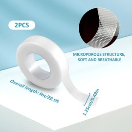 EKIND Breathable PE Tape for Eyelash Extensions | Isolation, Eyelid Lift, Easy Cut by Hand (Transparent Type, Set of 2 Rolls)