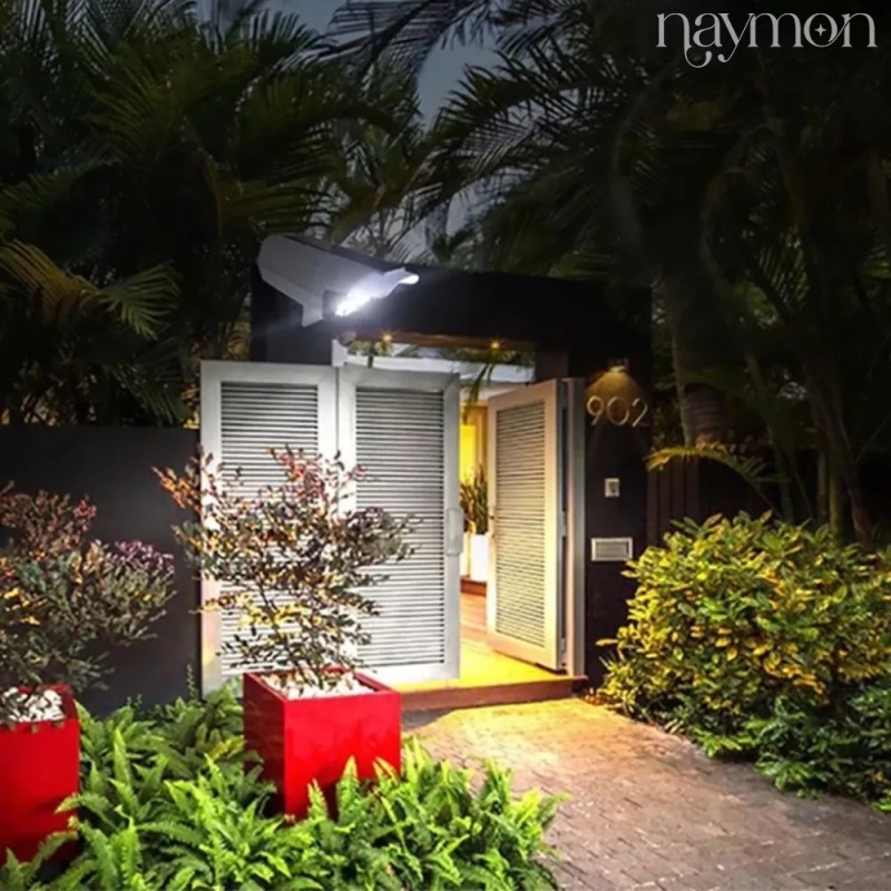 Naymon 5pz Lampara Reflector Solar Luz Led Pared Sensor Exterior