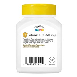 Vitamina B12 Sublingual Premium 2500 Mcg 110 Tabletas B 12
