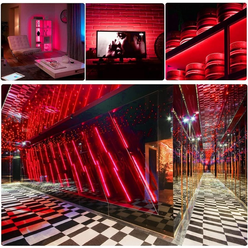Tesfish LED Strip Lights 24V, Band COB Red 16.4ft 320