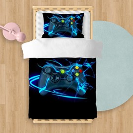CXYXHW Gamepad Children's 2-Piece Bed Linen Set, 140 x 200 cm, Single Duvet Cover Set with 1 Pillowcase, 3D Print Cartoon Style Bed Linen with Zip (Gamepad B, 140 x 200 cm)