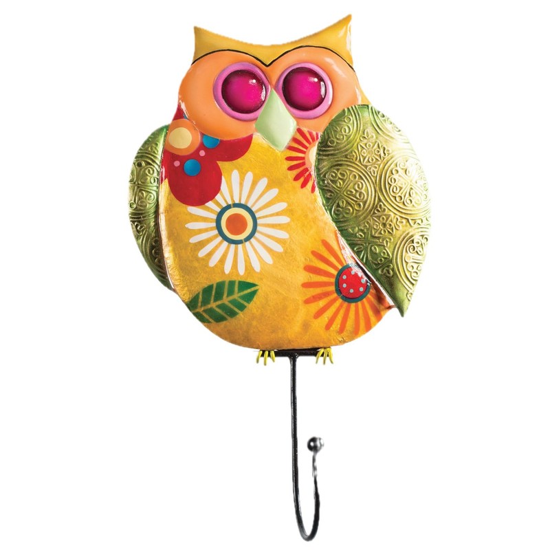 Dekorative Wandhaken Set, 3-teilig, Hahn Eule Frosch Design, Bunte Metallhaken
