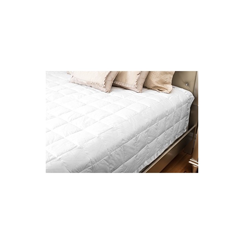 Downtown Feather Classic White Down Blanket (Queen 90" x 96",