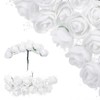 144 Pcs Artificial Flowers, White Roses Fake Rose
