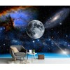 PYFFYP- Galaxy Wallpaper Blue Planet Wall murals for Ceiling （Not