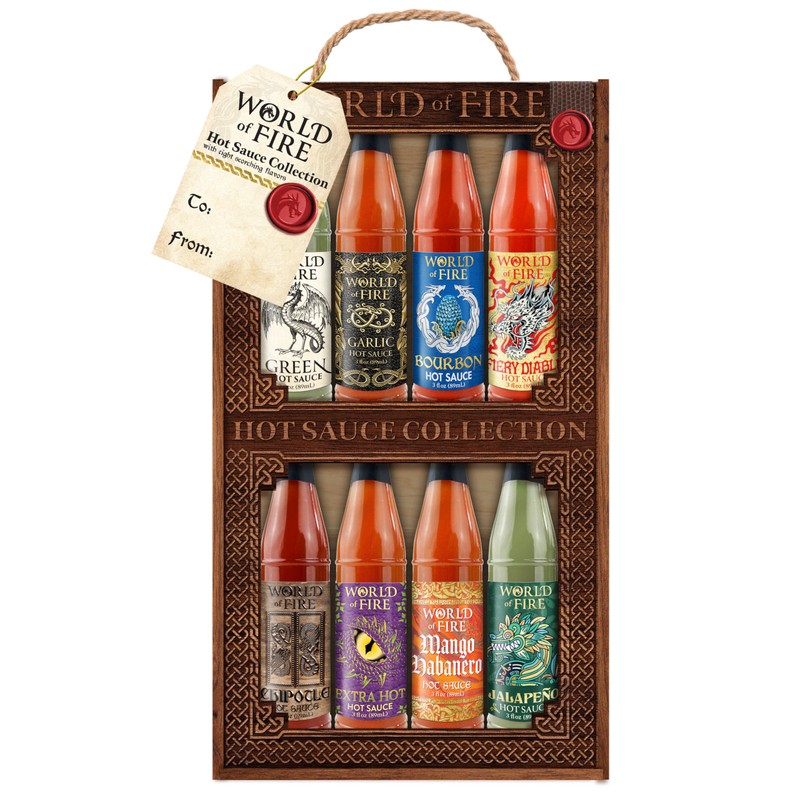 World of Fire Hot Sauce Variety Pack - 8 Hot