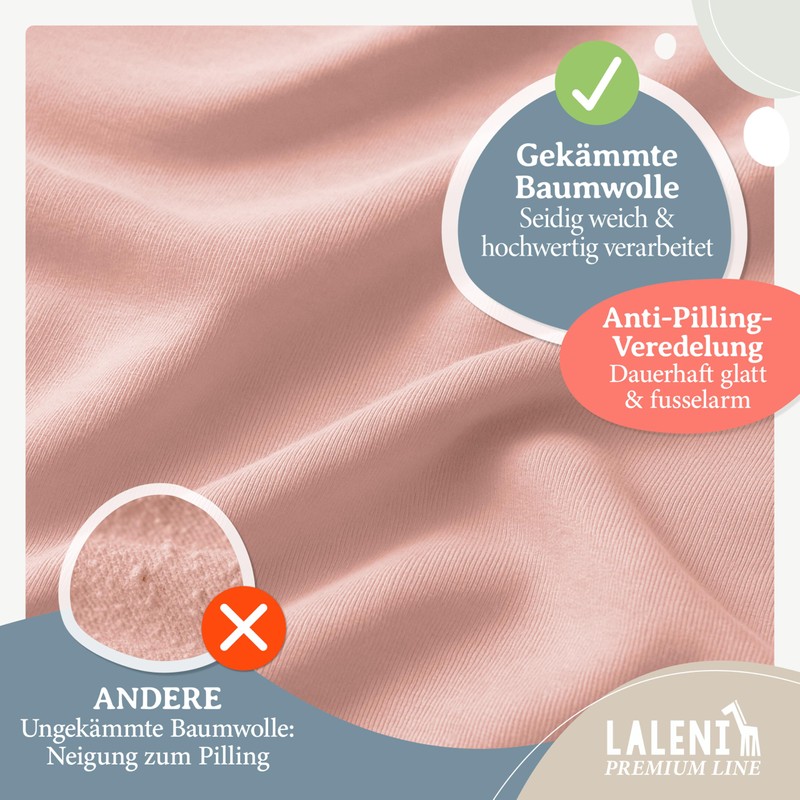 Laleni Premium fitted sheets for baby cot, breathable, 100% cotton