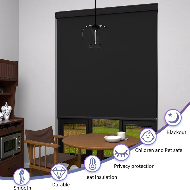 Custom MYshade Blackout Roller Shade,Roller Shades for Windows Cordless with