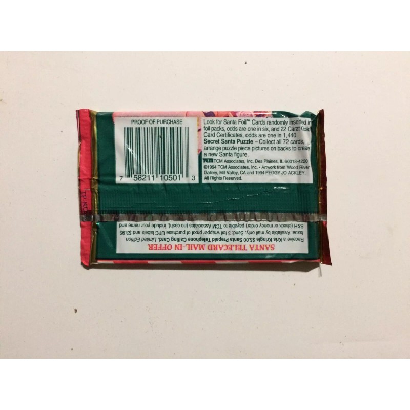 Santa Around The World One Unopened Pack Trading Cards Christmas