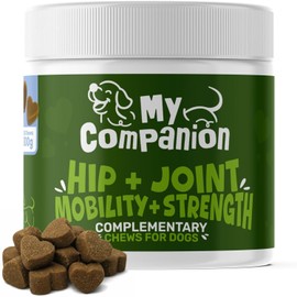 MyCompanion Hip & Joint Supplement for Dogs – Glucosamine, Turmeric & MSM – Supports Mobility, Flexibility & Joint Health – 120 Chicken Flavour Chews, 300g