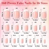Bellelfin White French Tip Press on Nails Medium Square Fake