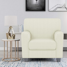 ZNSAYOTX 2 Piece Chair Covers for Living Room with Arms Anti Slip Super Stretch Arm Chair Slipcovers Sofa Armchair Slipcover Machine Washable Furniture Protector (Light Beige, Chair)