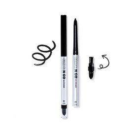 OZ LAB Glide N Go Waterproof Gel Eyeliner with Built-In Sharpener and Smudger, Long-Lasting, Smudge-Proof, True Black, 0.3g/0.01fl oz，pack of 1