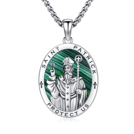 XIXLES 925 Sterling Silver Patron Saint Necklace Archangel Medals St Pendant Amulet Necklaces Protection Jewelry for Men Women with Chain, Sterling Silver, No Gemstone