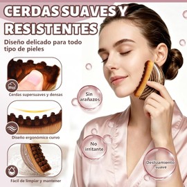 Cepillo Facial de Contorno Linfático, Cepillo Linfatico para Cara Masaje, Cepillo Facial para Drenaje Linfático, Diseño Ergonómico, Reduce Hinchazón y Reafirma Rostro