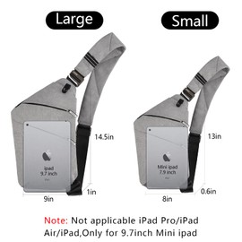 OSOCE Anti Theft Crossbody Bags Sling Bag for Women Men Waterproof Wander Bag for Sports and Travel., 1.0light Grey, Small, Classic