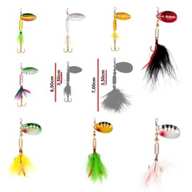 Reichstadt Fishing Spinner Bait Set of 8 Predatory Fish Fishing with Plastic Box RF-22AK001-01