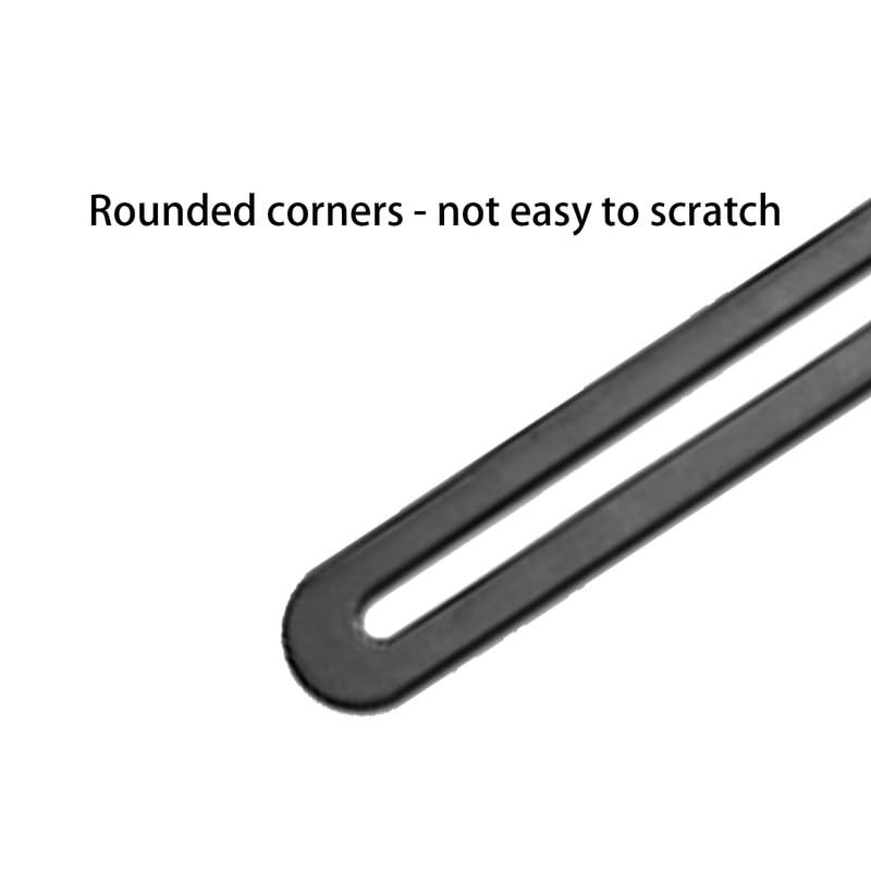 4Pcs Black Slotted Brace,Flat Straight Brace Brackets,Adjustable Corner Code,Stainless Steel