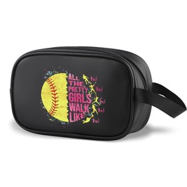 Make-up-Tasche mit Softball-Motiv, transparent, mit Aufschrift "All The Pretty Girls Walk Like This Baseball", Geschenk für Sportliebhaber, Like This Cbag Eu, Multifunktional: