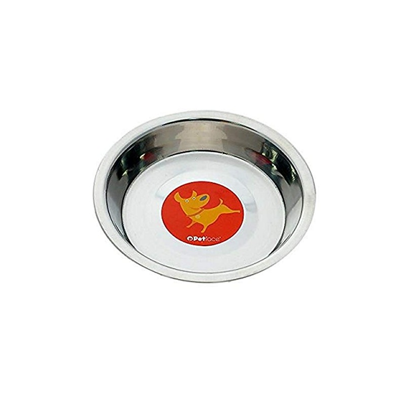 Petface Stainless Steel Puppy Dog Bowl,Silver,Medium,14 cm (Pack of 1)