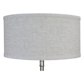 FenchelShades.com 14" Top Diameter x 14" Bottom Diameter 7" Height Cylinder Drum Lampshade USA Made (Designer Linen Oatmeal)