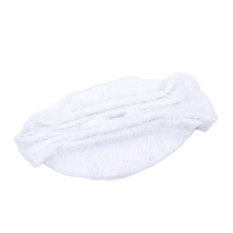 35.4in Christmas Tree Skirt White Fine Workmanship Soft Thick Fluffy