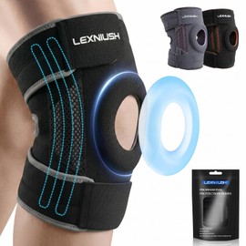 Knee Support Men/Women with Patella Gel Pads & Side Stabilisers, Adjustable Knee Support for Arthritis, Meniscus Tear, ACL, Knee Pain, Compression Bandage Knee for Running, Sports, Dark Grey