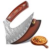 ROCOCO Pizza Cutter Ulu Knife – Full Tang Mezzaluna Rocker