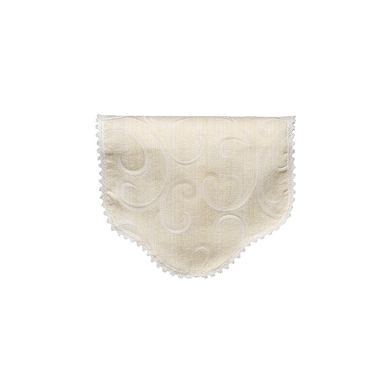 Cream Scroll Swirl Design Single XL Chair Back Lace Trim